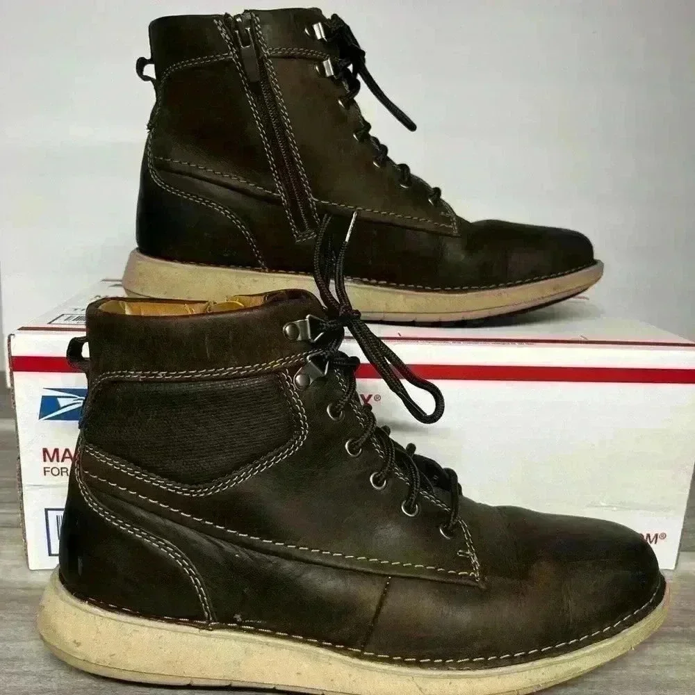 Clark’s Unstructured Un Larvik Peak Leather Boots Men’s 7.5 Brown comfy